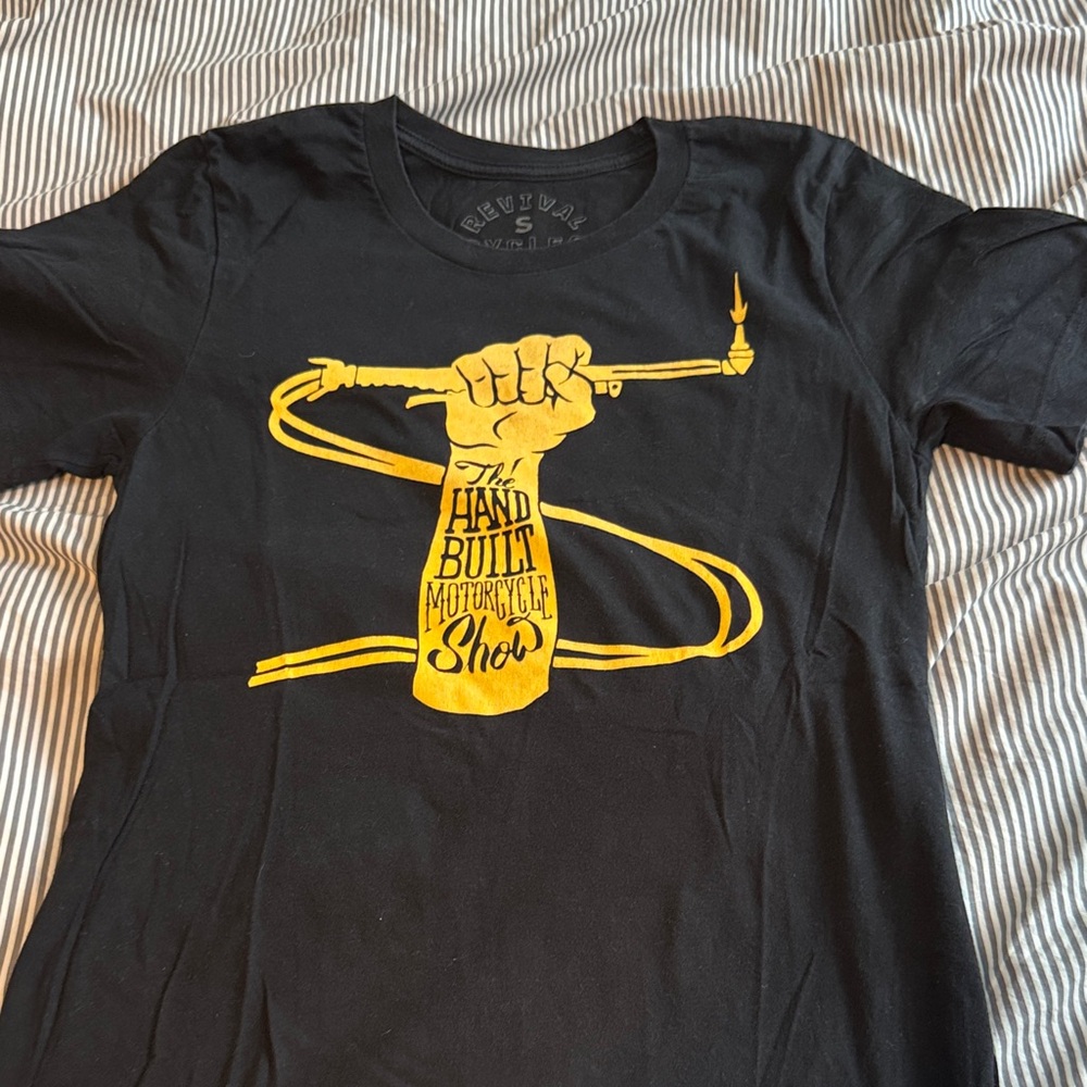 Black Short Sleeve Tee with Yellow Graphic